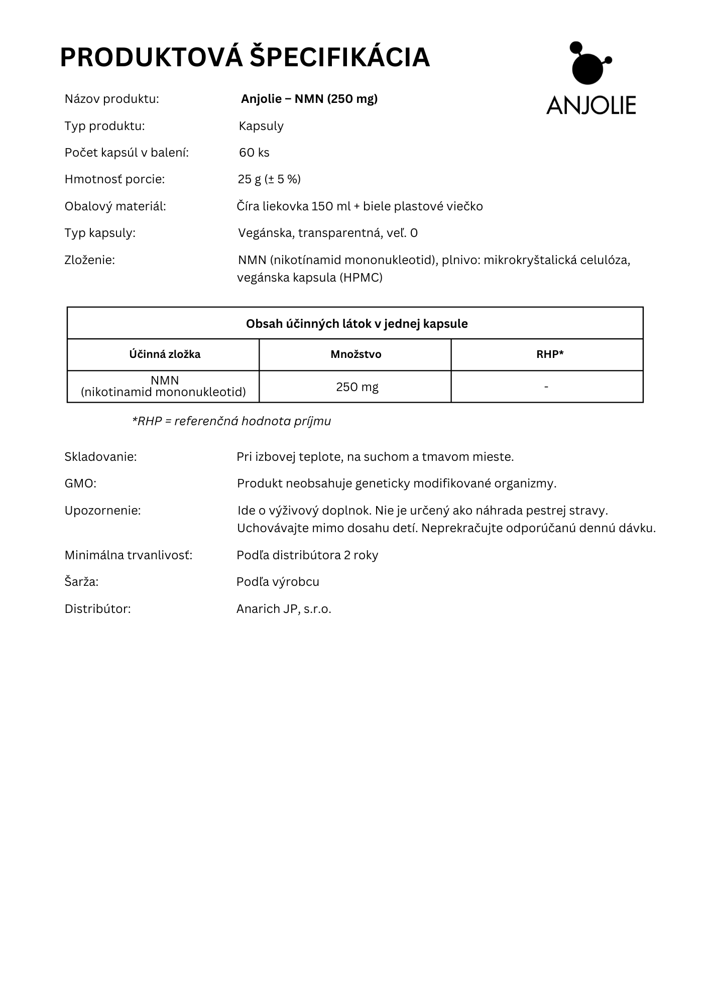 NMN 250mg SK - hotovo